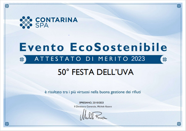 50^ FU - Attestato di Evento Eco sostenibile